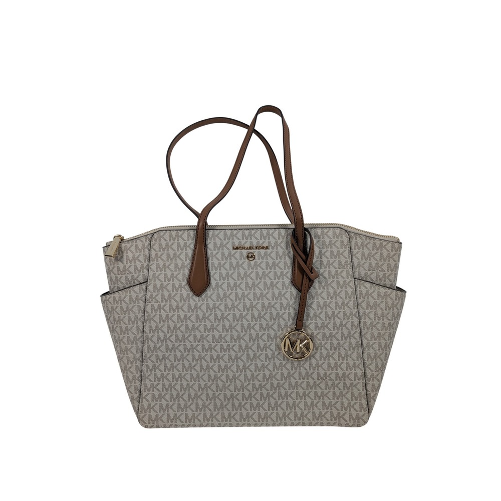 Michael Kors Marilyn Medium Tote Bag Vanilla Acorn MK Signature - New NWT